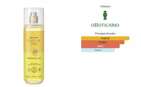 O Boticário Cuide-se Bem Maracujá (Passion Fruit) Body Splash Deodorant 200ml
